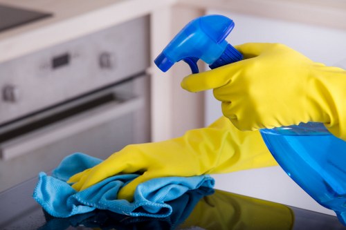 Cleaner preparing a London home for a detailed house cleaning visit